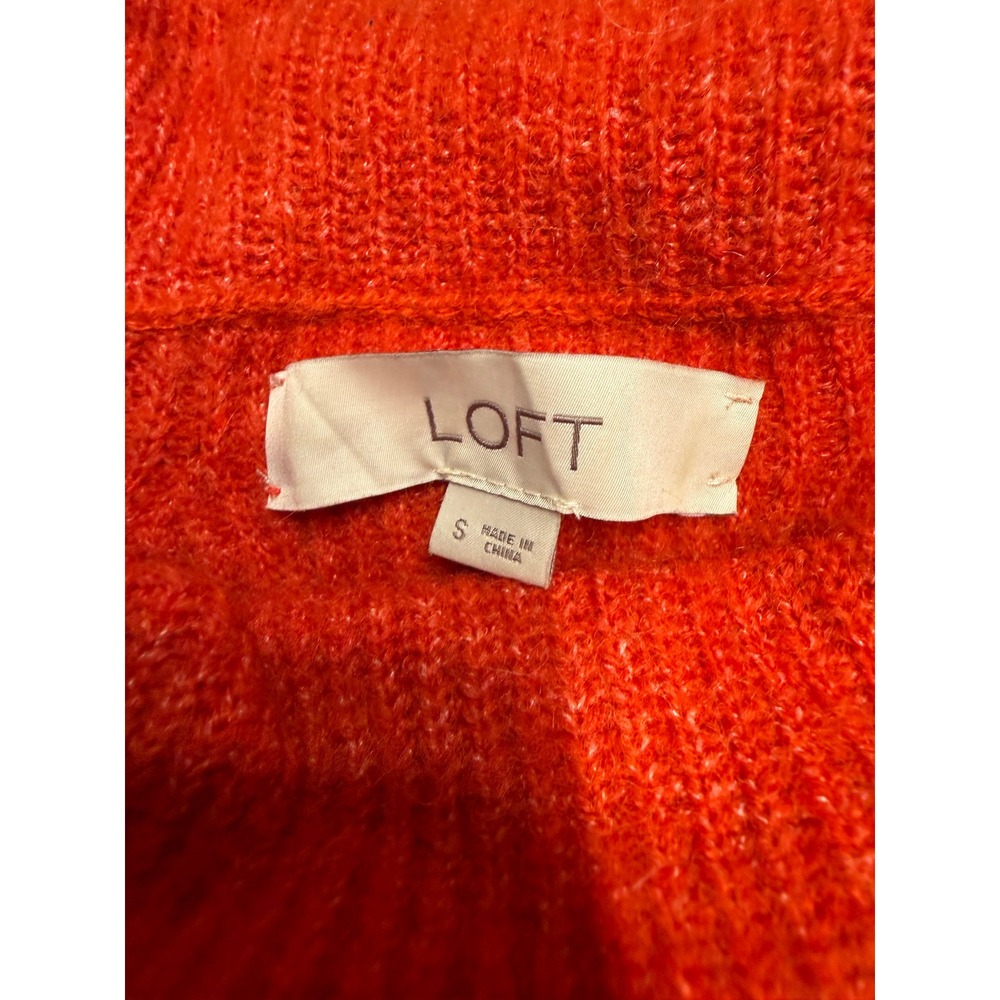 Loft Burnt Orange Cowl Neck Sweater Dress Long Sleeve Knit Mini 549190 Mens S - Picture 2 of 7